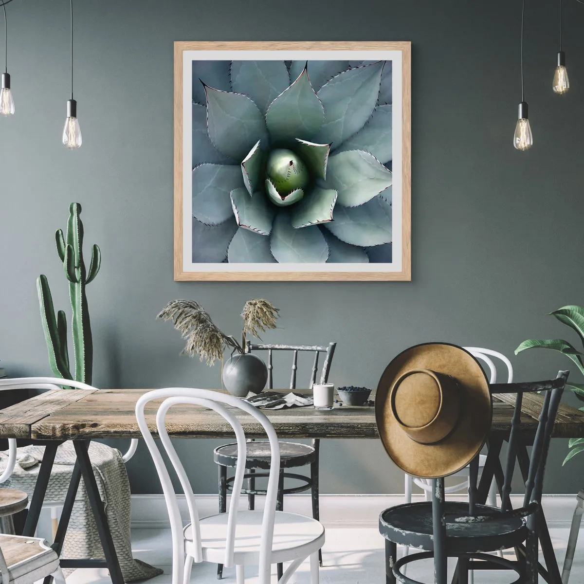 Poster în ramă de stejar deschis - Momește și avertizează - 50x50 cm