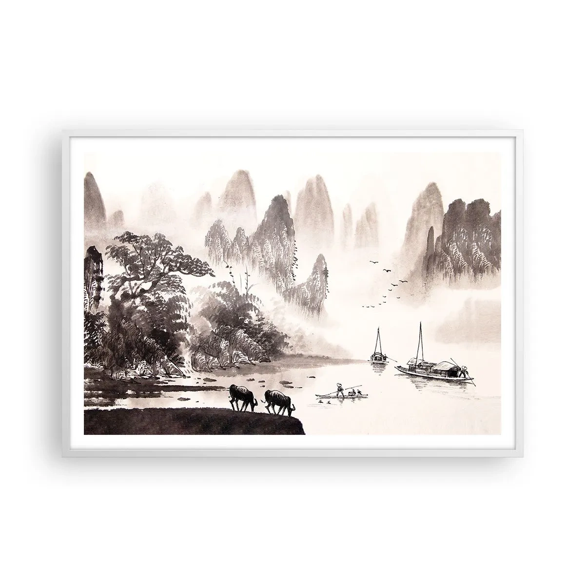 Poster în ramă albă - Viața exotică de zi cu zi a Estului - 100x70 cm