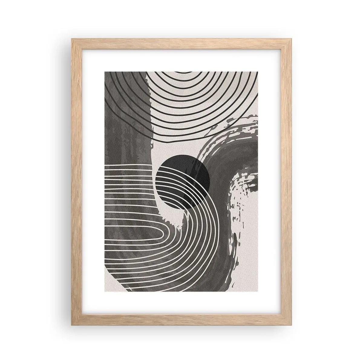 Poster în ramă de stejar deschis - Ovalul câștigă - 30x40 cm