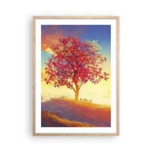 Poster în ramă de stejar deschis - Pelerin la destinație - 50x70 cm