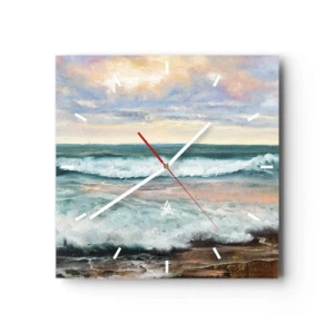 Ceas de perete - Ceas pe sticlă - Aici îți vei alina sufletul - 40x40 cm