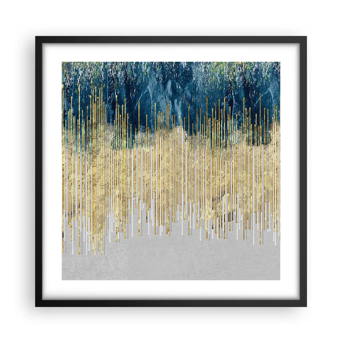 Poster în ramă neagră - Granița aurită - 50x50 cm