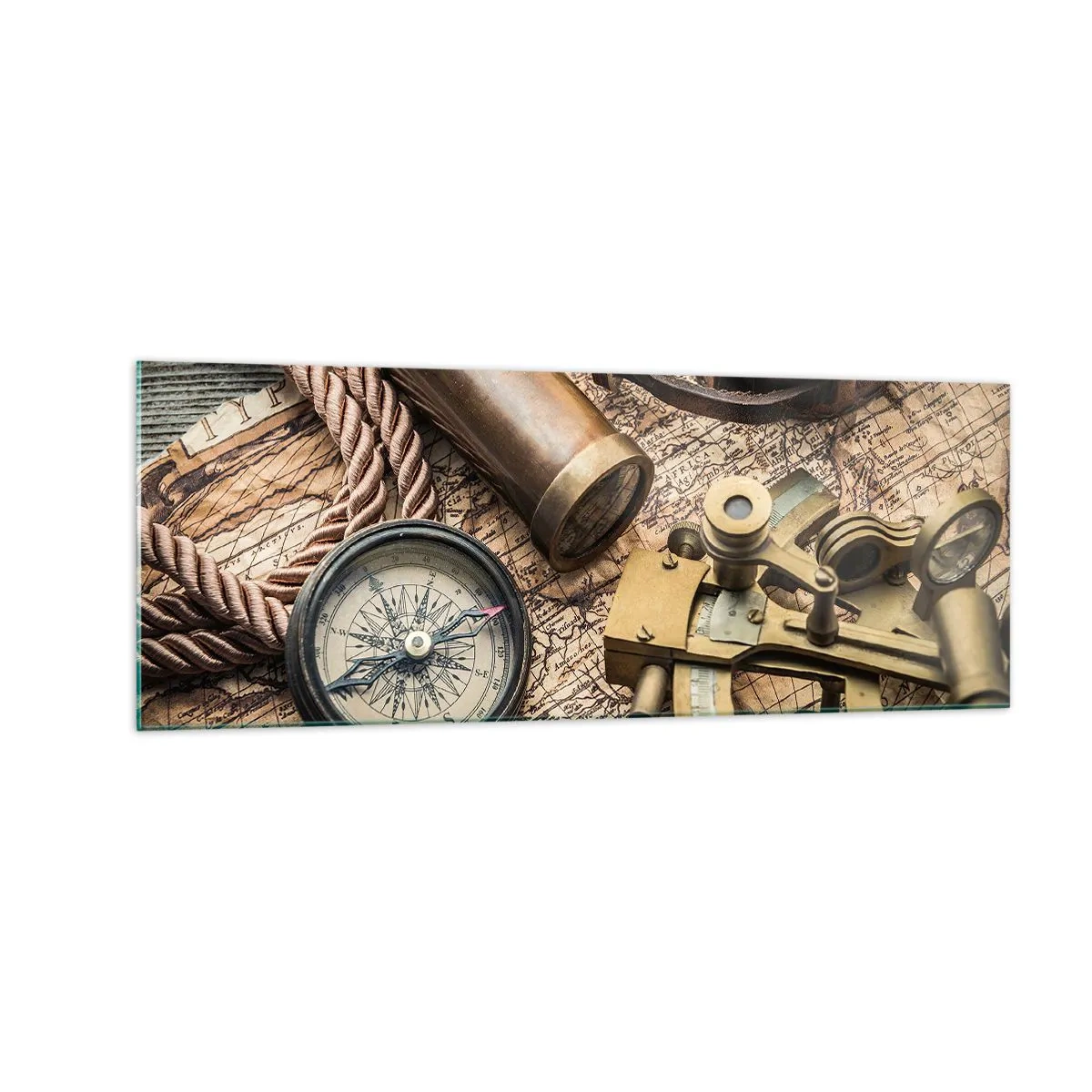 Tablou pe sticlă - Stabilește cursul - 140x50 cm