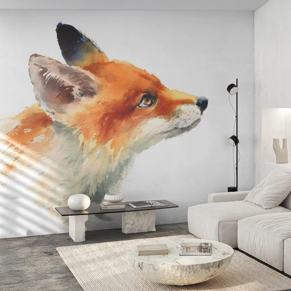 Tapet Autoadeziv Deluxe Sticker - Nu poți fi niciodată prea atent - Animale, Vulpe, Abstracția - 250x175 cm