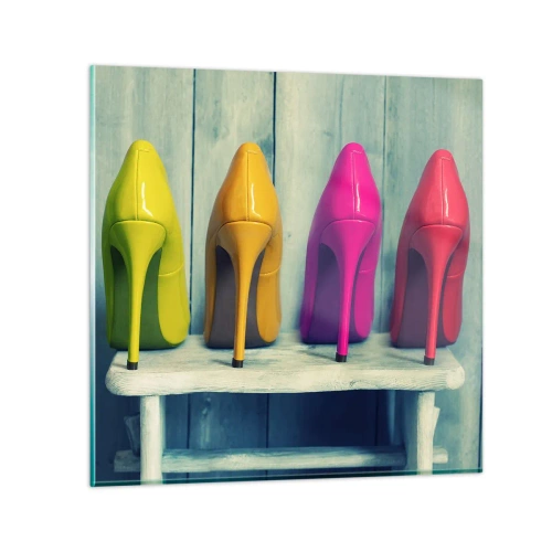 Tablou pe sticlă - Mergând pe un curcubeu - 30x30 cm