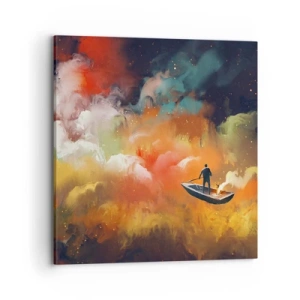 Tablou pe pânză - Cu barca prin galaxie - 70x70 cm