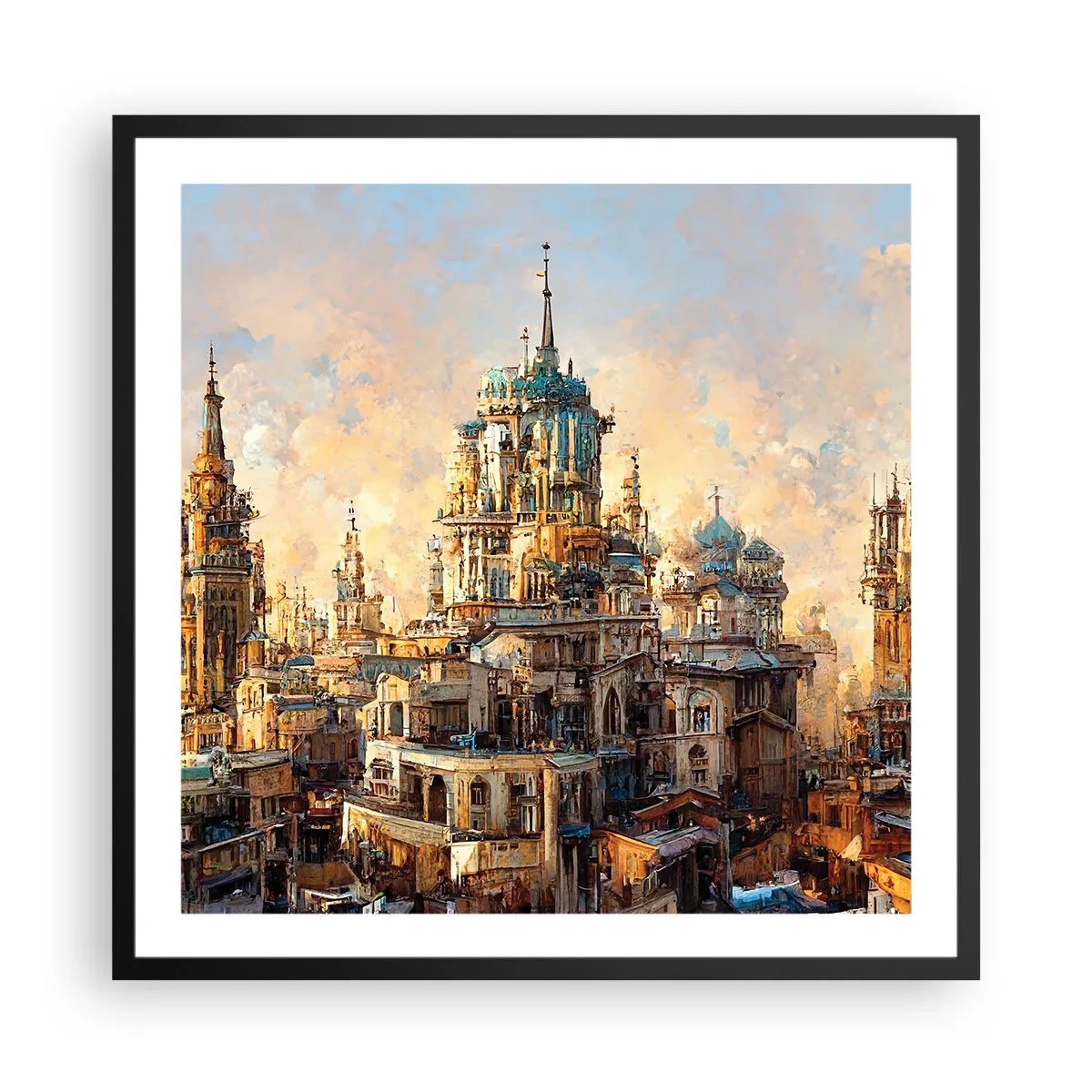 Poster în ramă neagră - Orașul tuturor orașelor - 60x60 cm