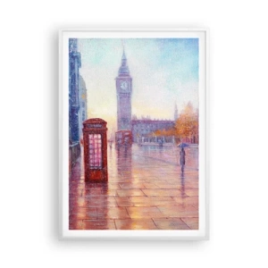 Poster în ramă albă - O zi de toamnă londoneză - 70x100 cm