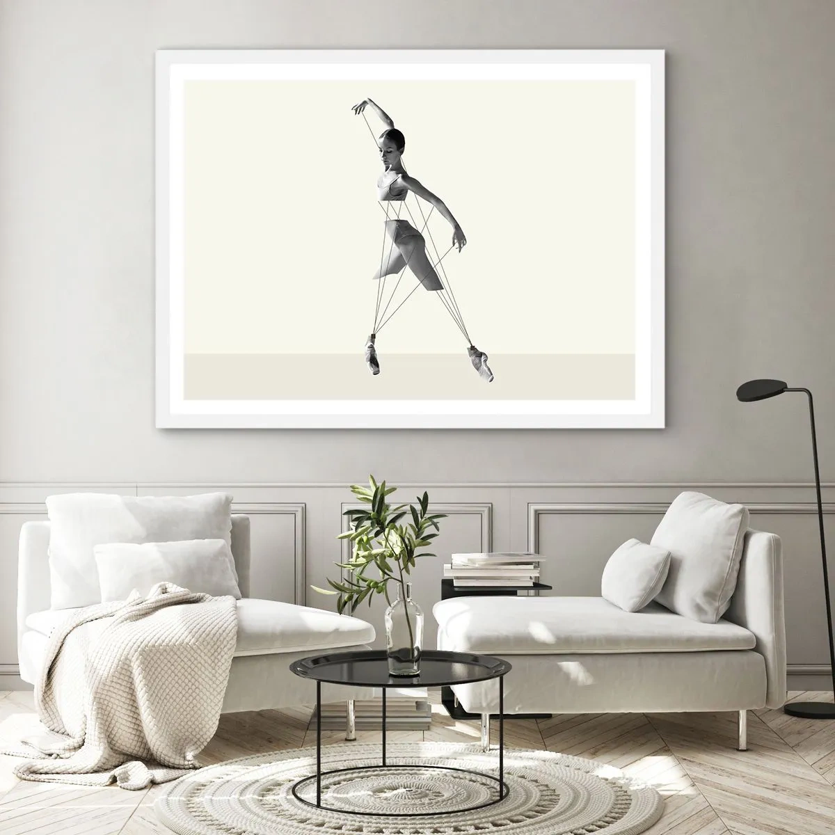 Poster în ramă albă - Într-un teatru de lumină - 100x70 cm