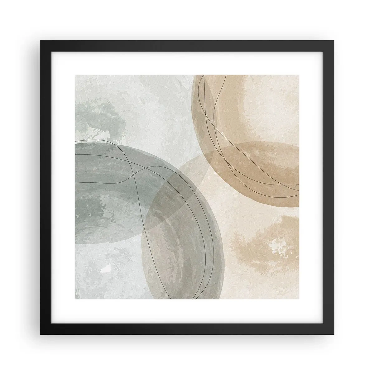 Poster în ramă neagră - Întrepătrunderea lumilor - 40x40 cm
