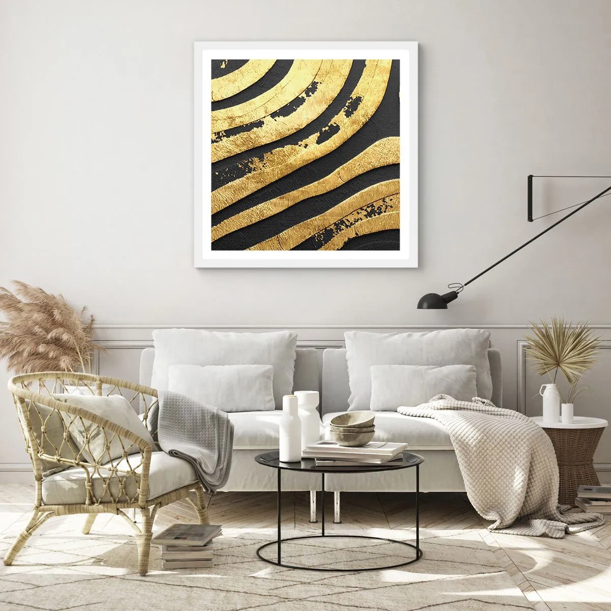 Poster în ramă albă - Totul curge - 40x40 cm