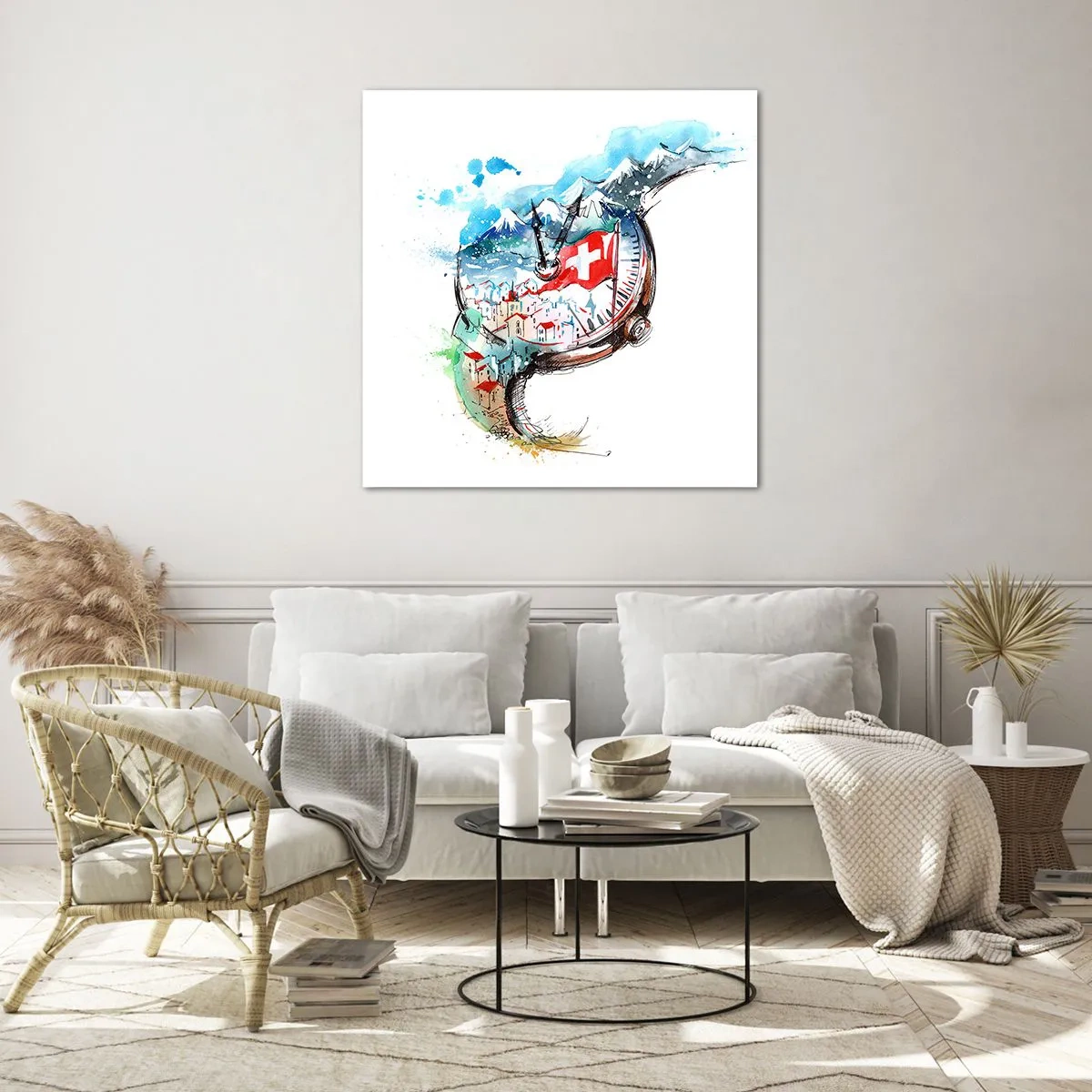 Tablou pe sticlă - Spiritul Elveției - 50x50 cm
