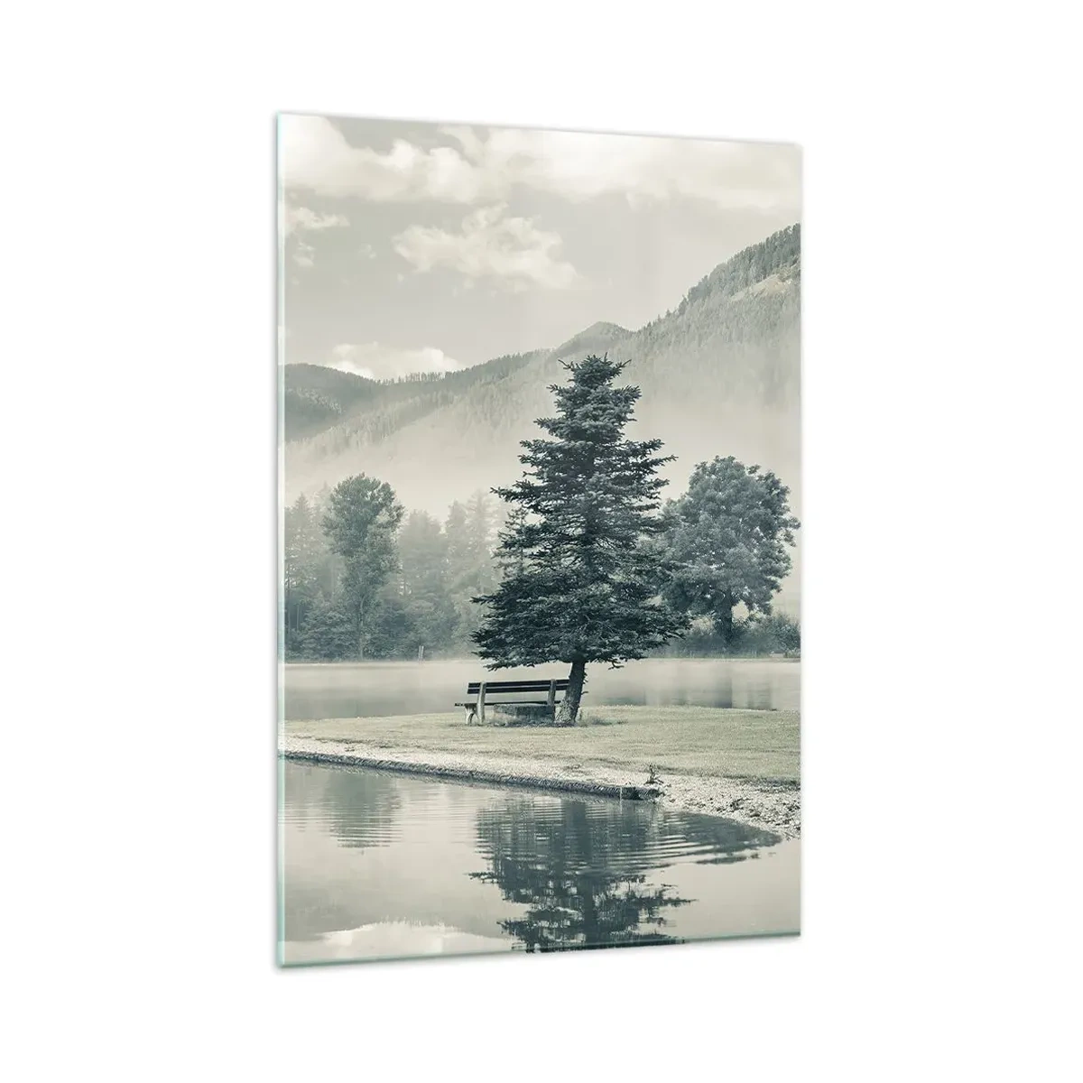 Tablou pe sticlă - Lacul încă doarme - 80x120 cm