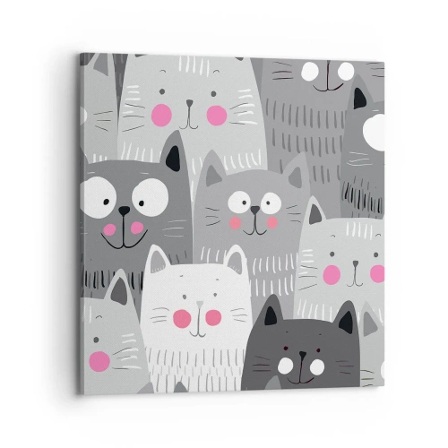 Tablou pe pânză - Lumea felină - 70x70 cm