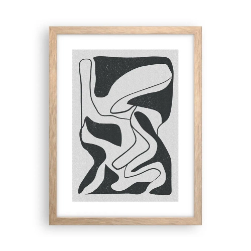 Poster în ramă de stejar deschis - Distracție abstractă în labirint - 30x40 cm