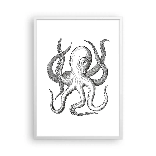 Poster în ramă albă - Dansând cu valurile - 50x70 cm