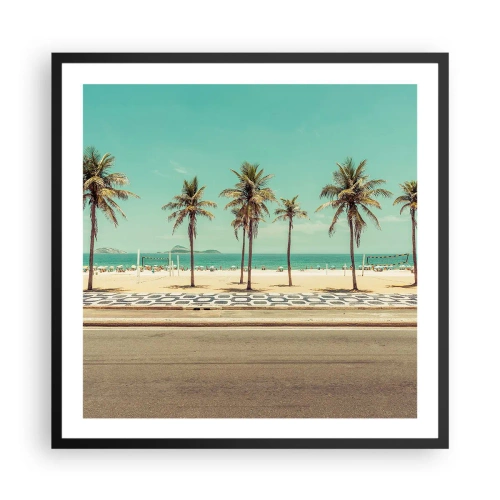 Poster în ramă neagră - La paza plajei - 60x60 cm