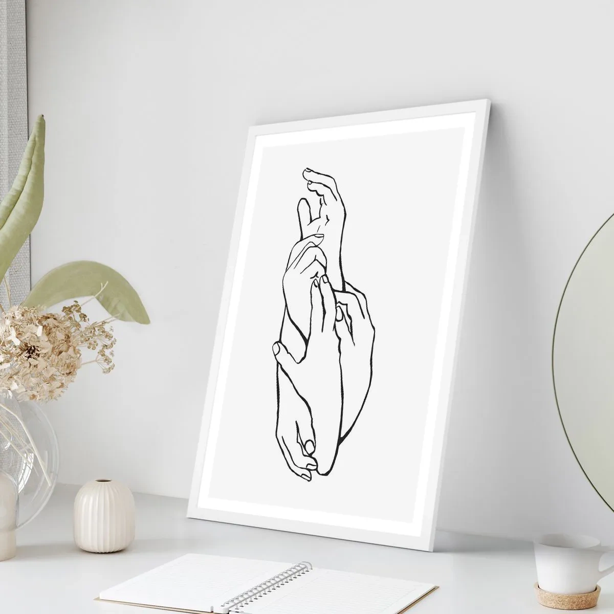 Poster în ramă albă - Atingere bună - 50x70 cm