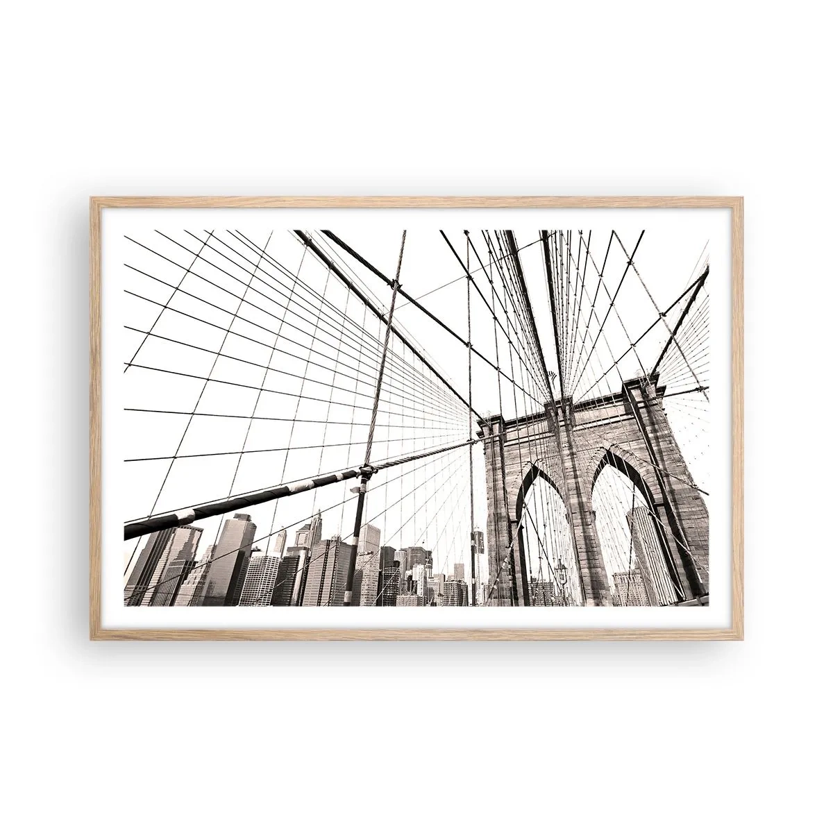 Poster în ramă de stejar deschis - Catedrala din New York - 91x61 cm