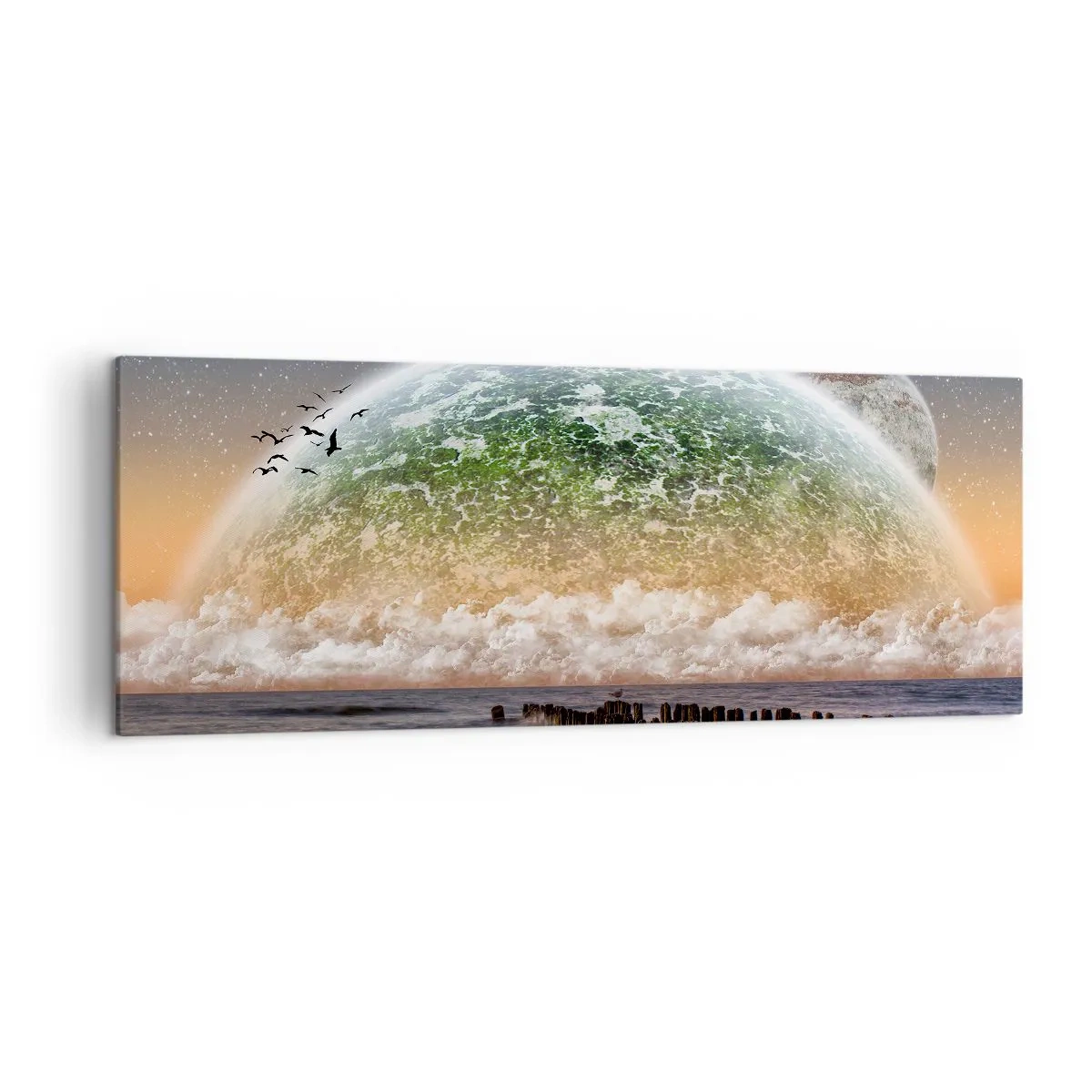 Tablou pe pânză - Și lumea a ieșit din apă - 140x50 cm