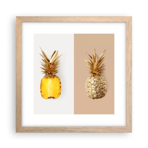 Poster în ramă de stejar deschis - Ananas de împărțit - 30x30 cm