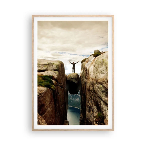 Poster în ramă de stejar deschis - Cum mă simt!? - 70x100 cm