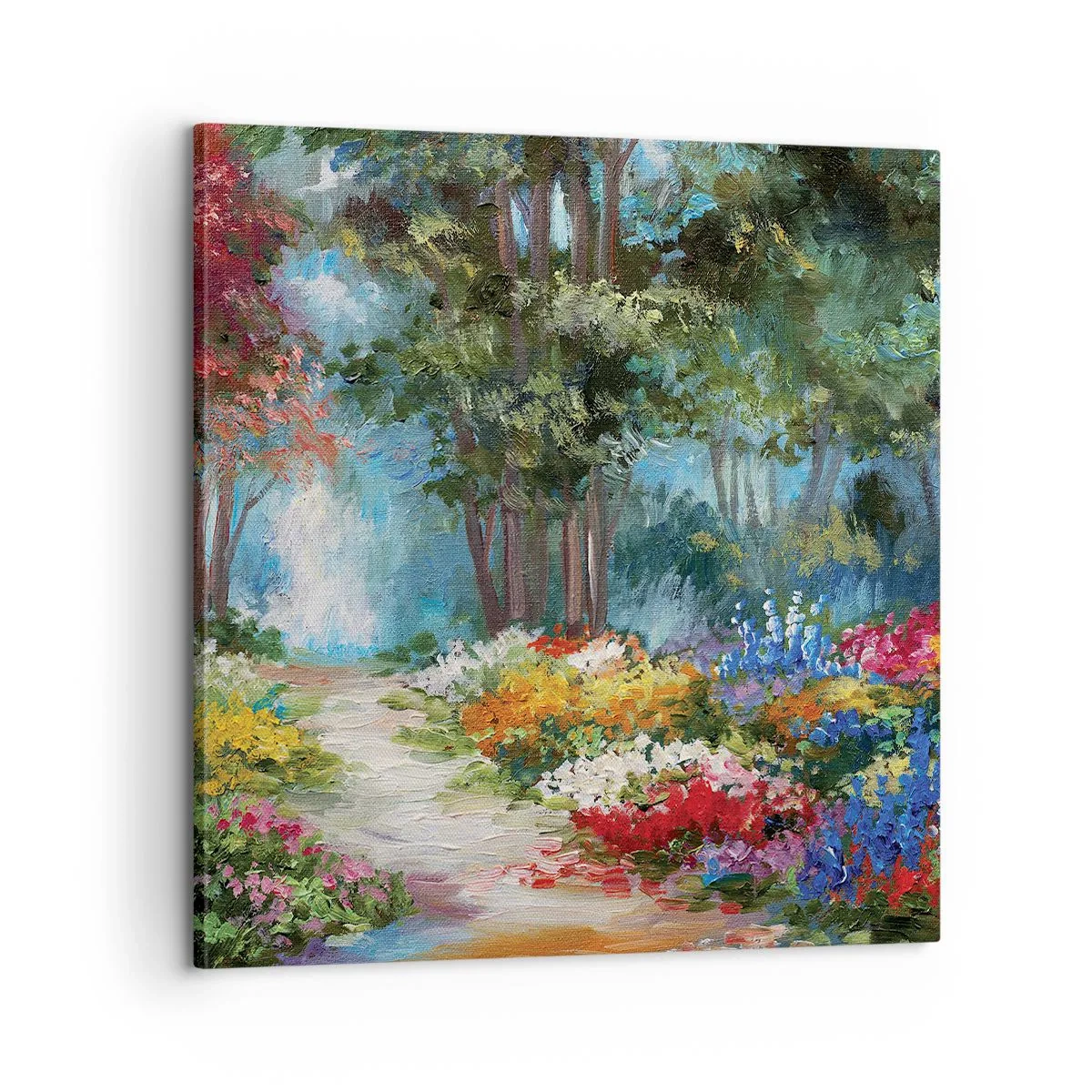 Tablou pe pânză - Grădină de pădure, pădure de flori - 60x60 cm