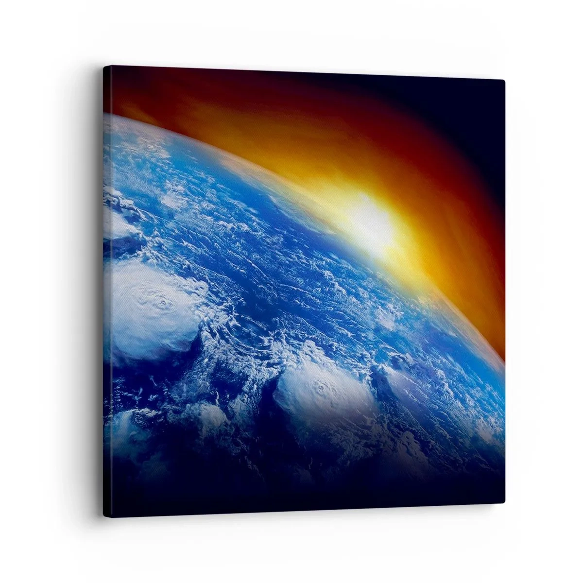 Tablou pe pânză - Răsărit de soare deasupra planetei albastre - 30x30 cm