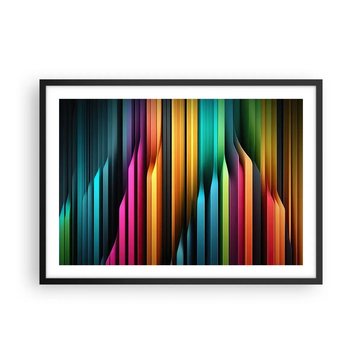 Poster în ramă neagră - Orgă de lumină - 70x50 cm