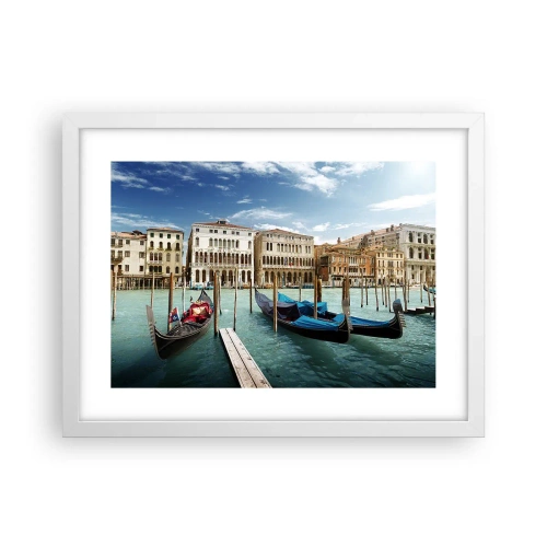 Poster în ramă albă - Palate în albastru - 40x30 cm