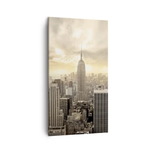 Tablou pe pânză - New York țesut din gri - 45x80 cm