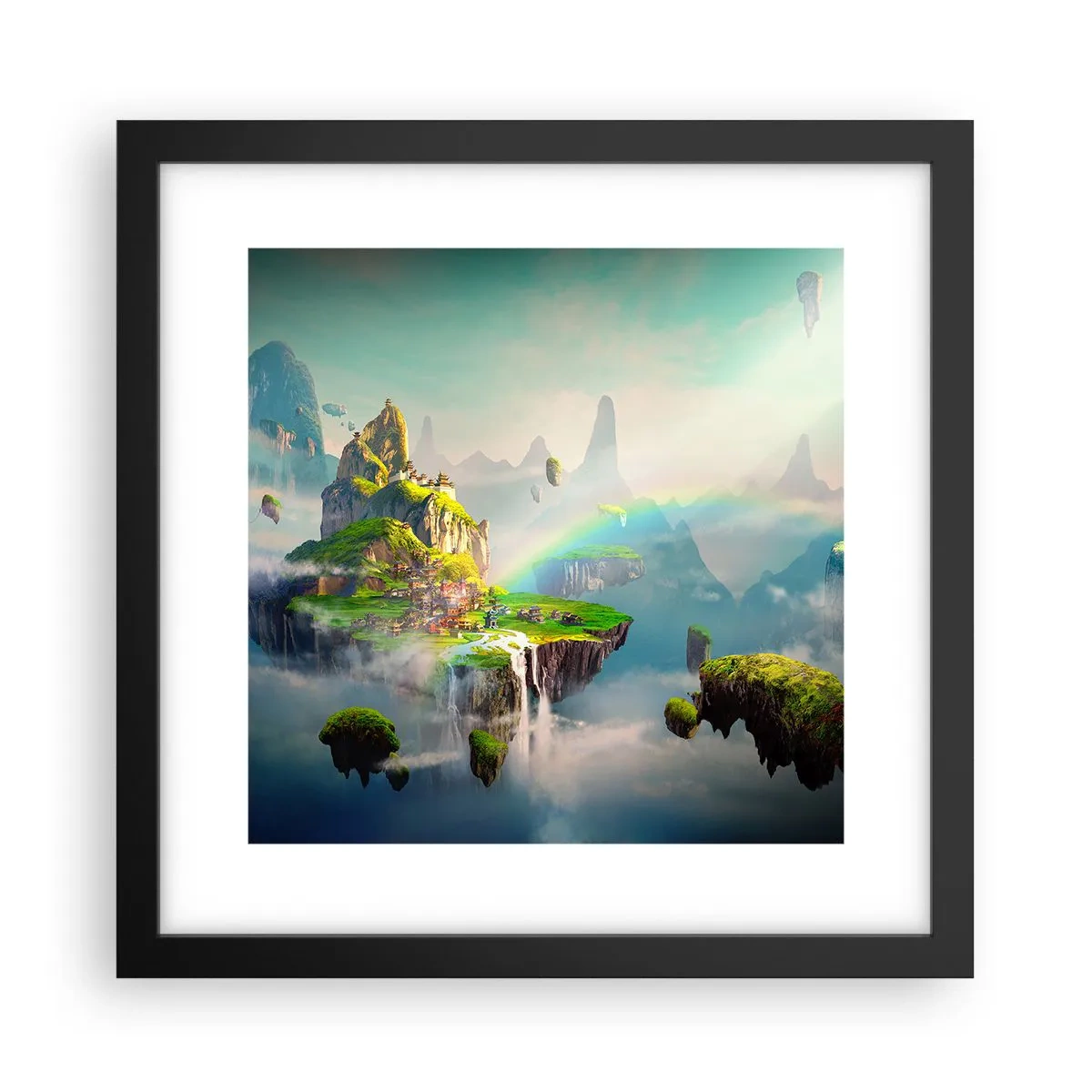 Poster în ramă neagră - Insule fericite - 30x30 cm