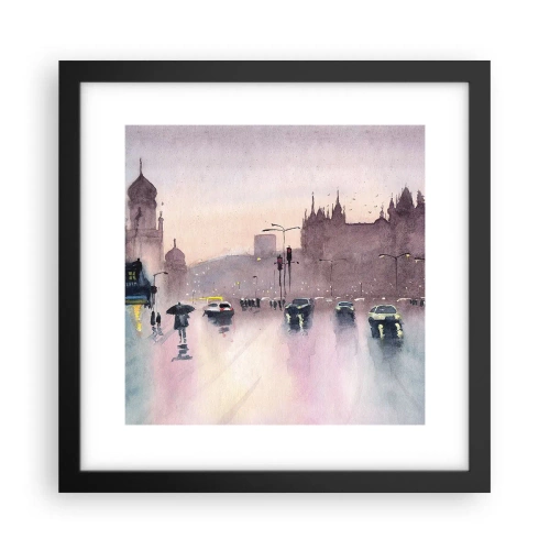 Poster în ramă neagră - Într-o ceață ploioasă - 30x30 cm