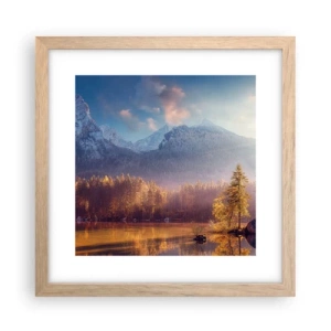 Poster în ramă de stejar deschis - La munte și la deal - 30x30 cm