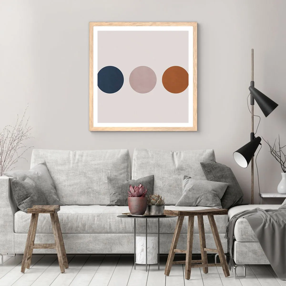 Poster în ramă de stejar deschis - Simbol de excelență - 40x40 cm