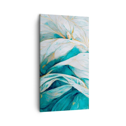 Tablou pe pânză - Abstractul albastru cu motiv auriu - 45x80 cm