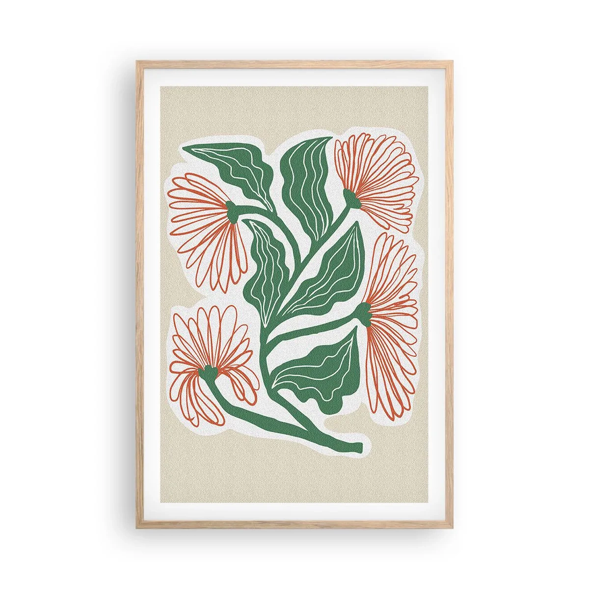 Poster în ramă de stejar deschis - Folclor modern - 61x91 cm