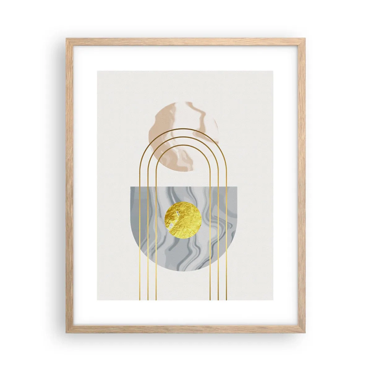 Poster în ramă de stejar deschis - Lumină și strălucire - 40x50 cm