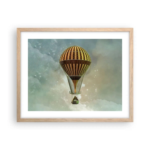 Poster în ramă de stejar deschis - Zboruri de pionierat - 50x40 cm