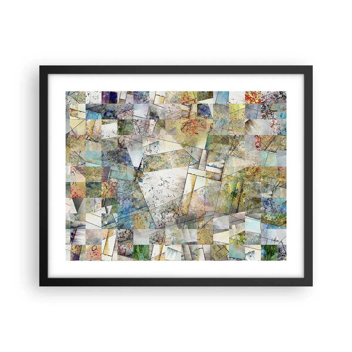 Poster în ramă neagră - Remaniere geometrică - 50x40 cm