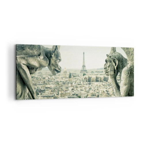 Tablou pe pânză - La taclale pariziene - 100x40 cm