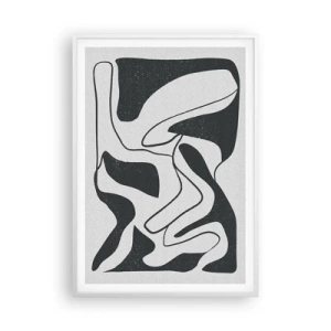 Poster în ramă albă - Distracție abstractă în labirint - 70x100 cm