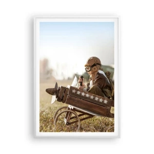 Poster în ramă albă - Porniți spre vis - 70x100 cm