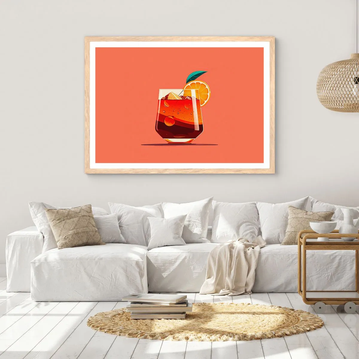 Poster în ramă de stejar deschis - Răcoare de vară - 50x40 cm