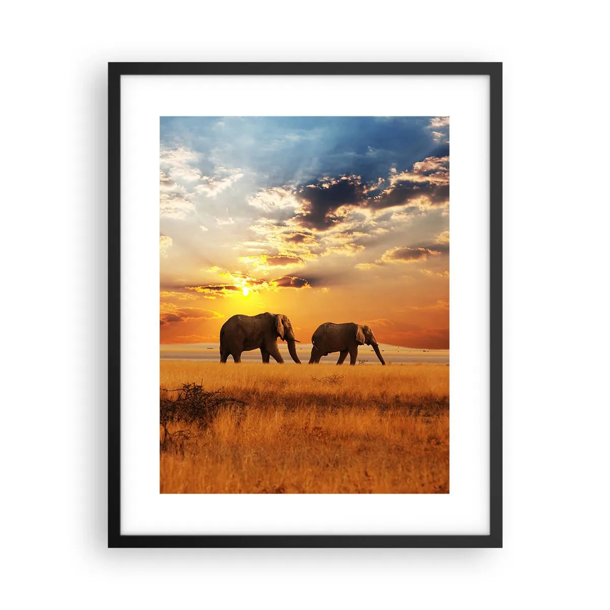 Poster în ramă neagră - Plimbare în familie - 40x50 cm