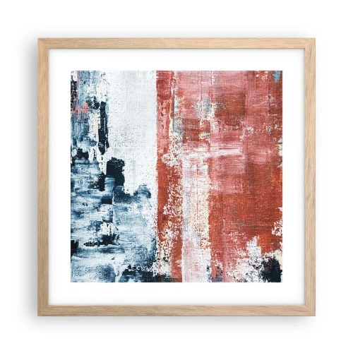 Poster în ramă de stejar deschis - Jumi-juma abstract - 40x40 cm