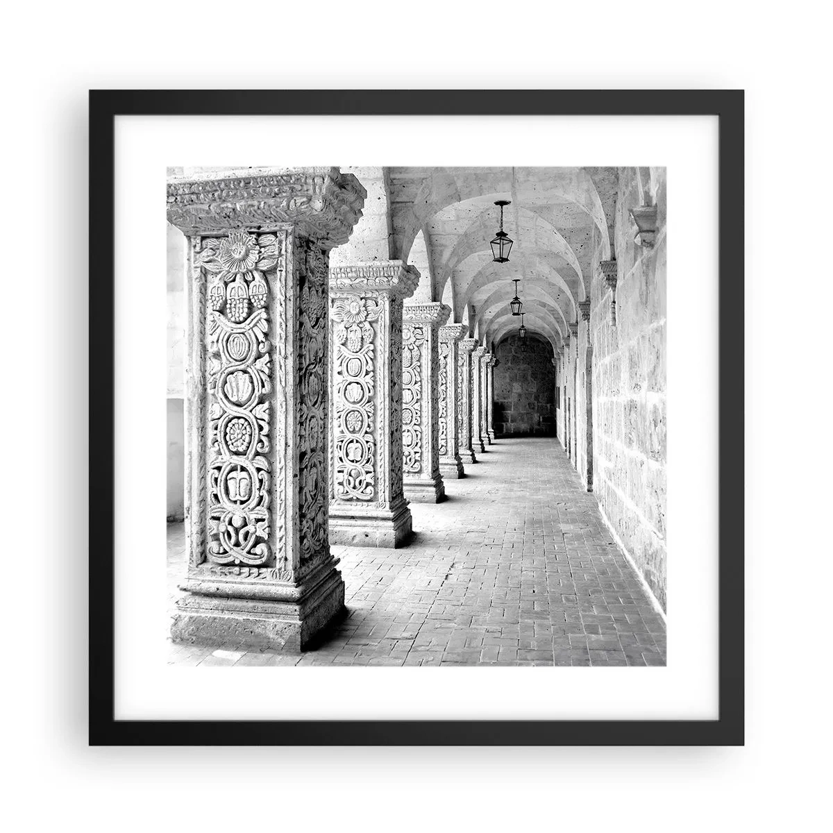 Poster în ramă neagră - Și încotro…? - 40x40 cm