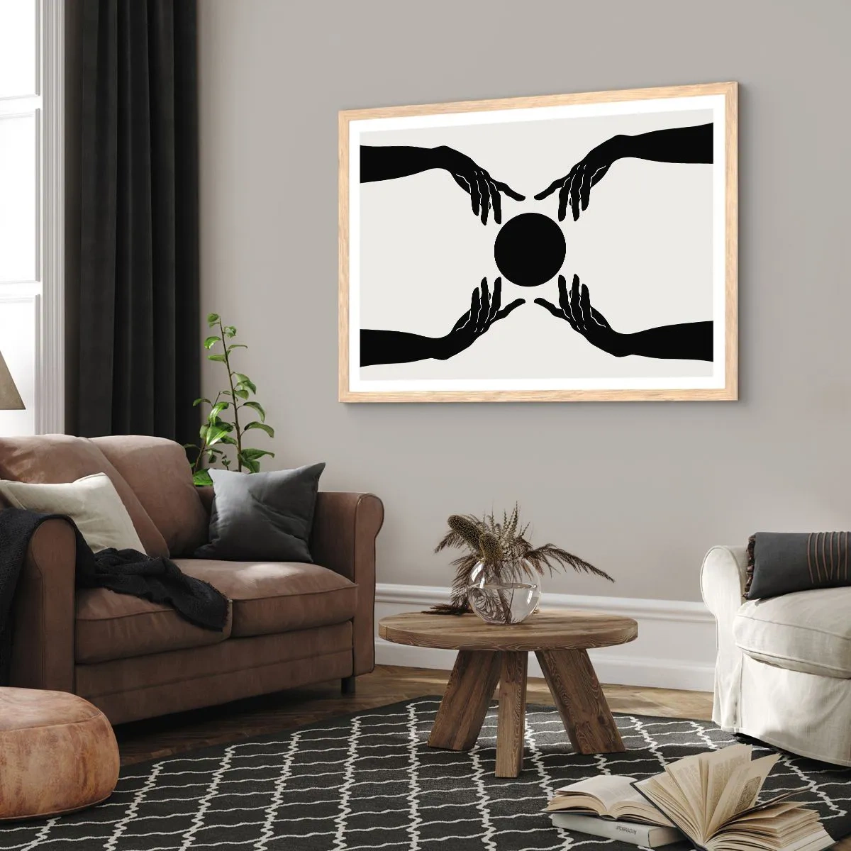 Poster în ramă de stejar deschis - Semnul secret - 100x70 cm