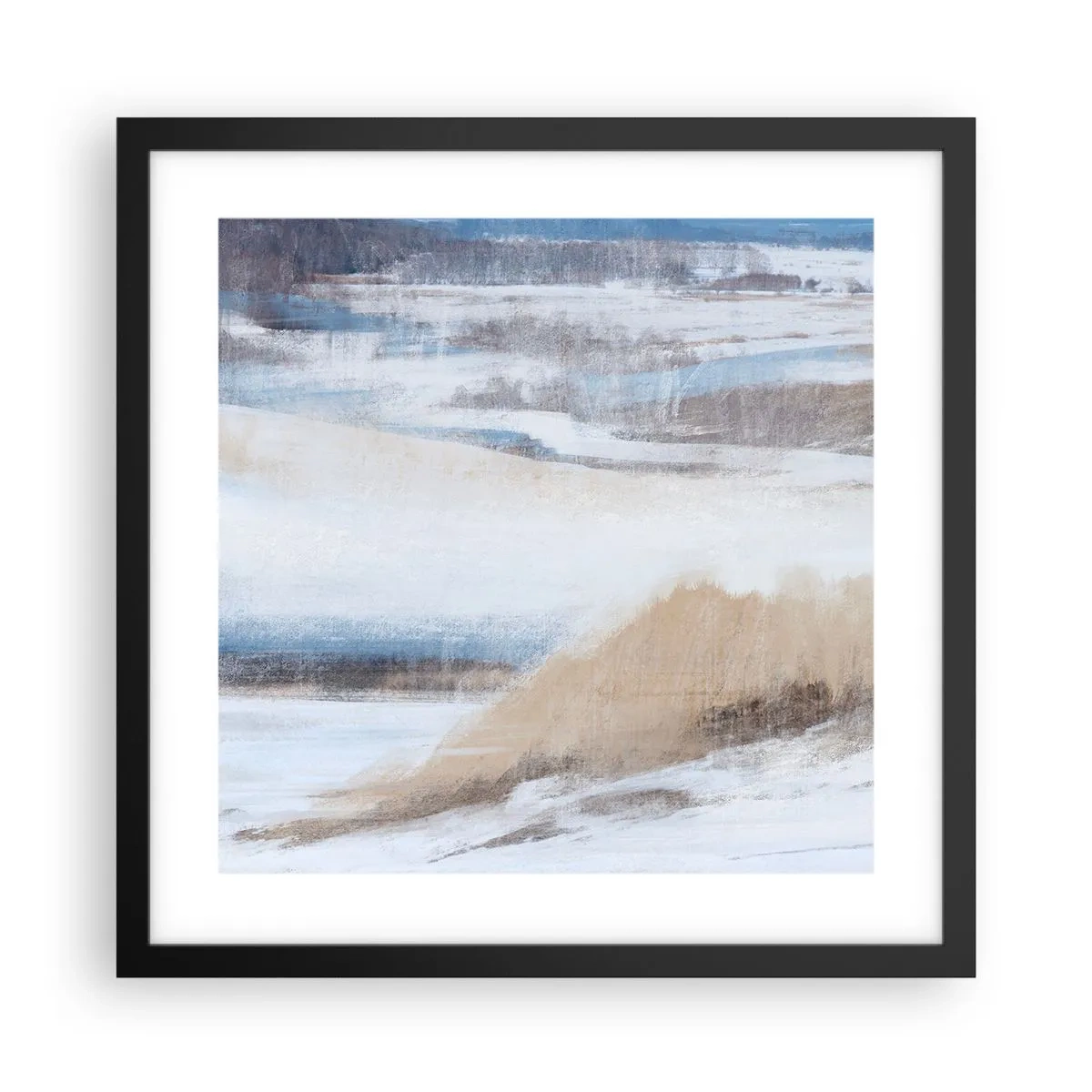 Poster în ramă neagră - Compoziție de iarnă - 40x40 cm