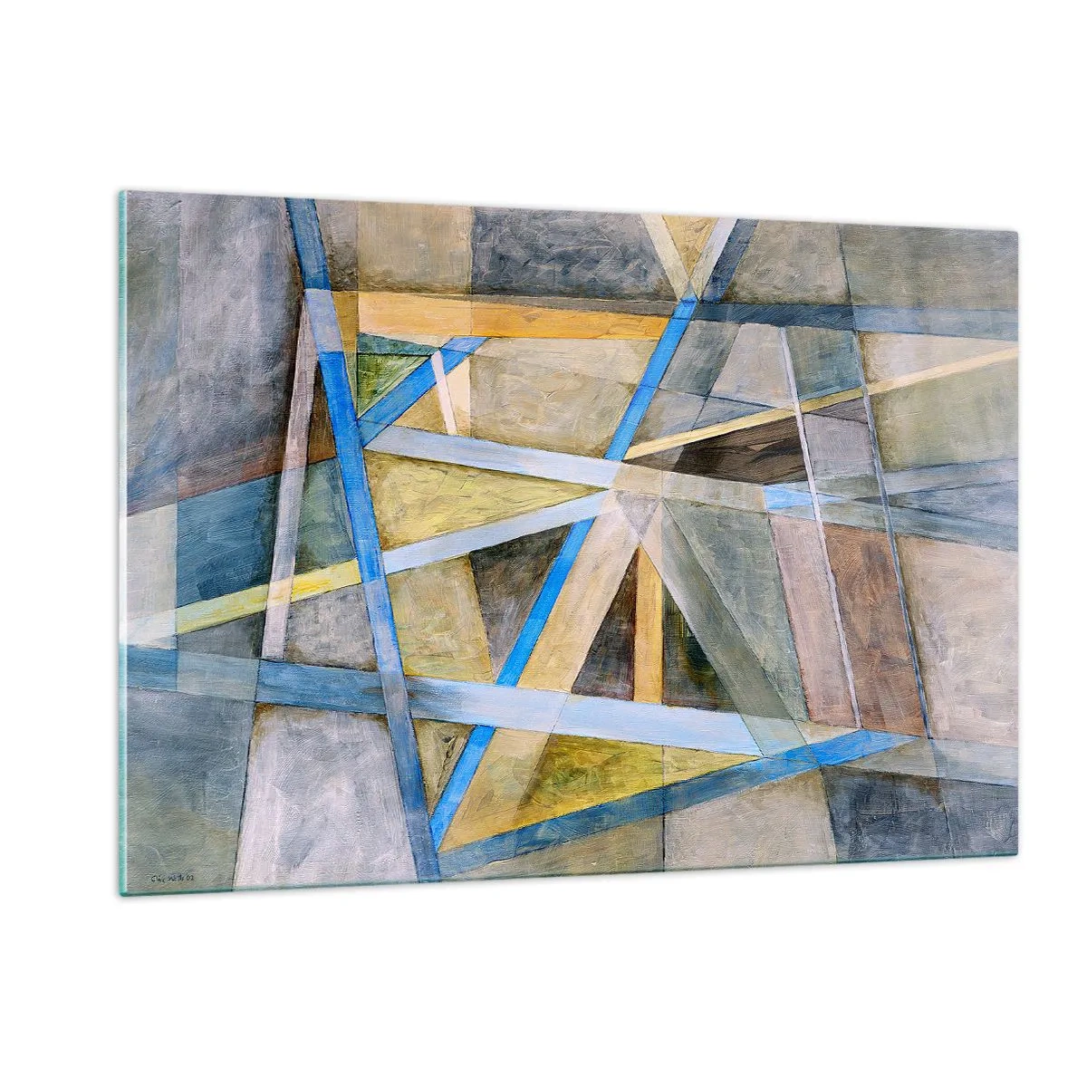 Tablou pe sticlă - Drept sau de-a curmezișul? - 120x80 cm